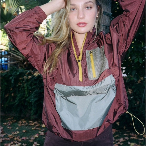 Fabletics Jackets & Blazers - Fabletics Shawn Half Zip Brown Pullover Windbreaker Jacket